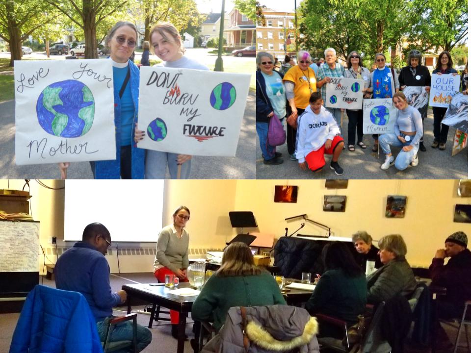 Rev Leonisa at Climate Strike and Teaching a CC workshop